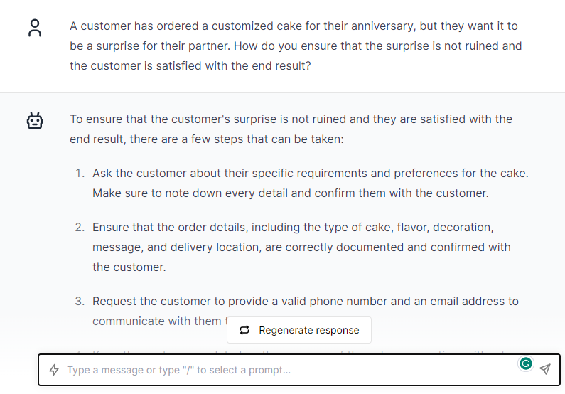 Anniversary Cake Order - ChatGPT Prompts for Bakers