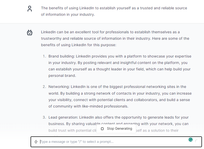 Benefits Of Using LinkedIn To Establish Yourself - ChatGPT Prompts For Linkedin
