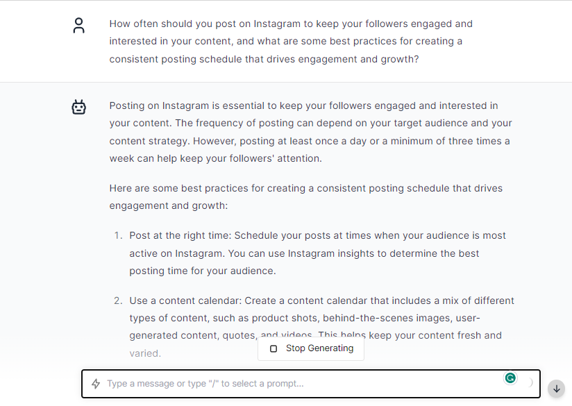 Consistent Posting Schedule - ChatGPT Prompts for Instagram