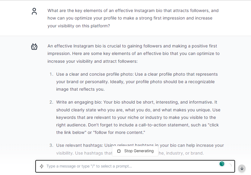 Effective Instagram Bio - ChatGPT Prompts for Instagram