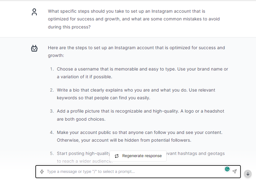 Steps to Setup Instagarm-ChatGPT Prompts for Instagram