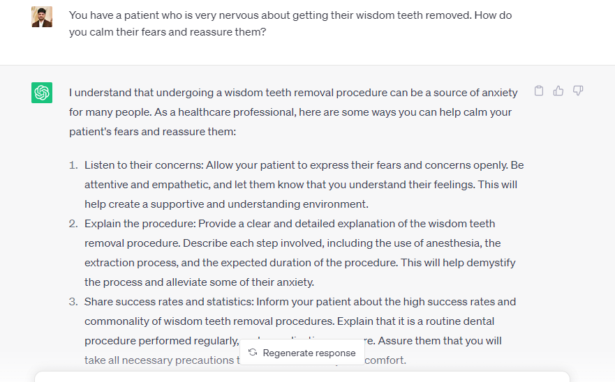 Calm the Patient - ChatGPT Prompts for Dentists
