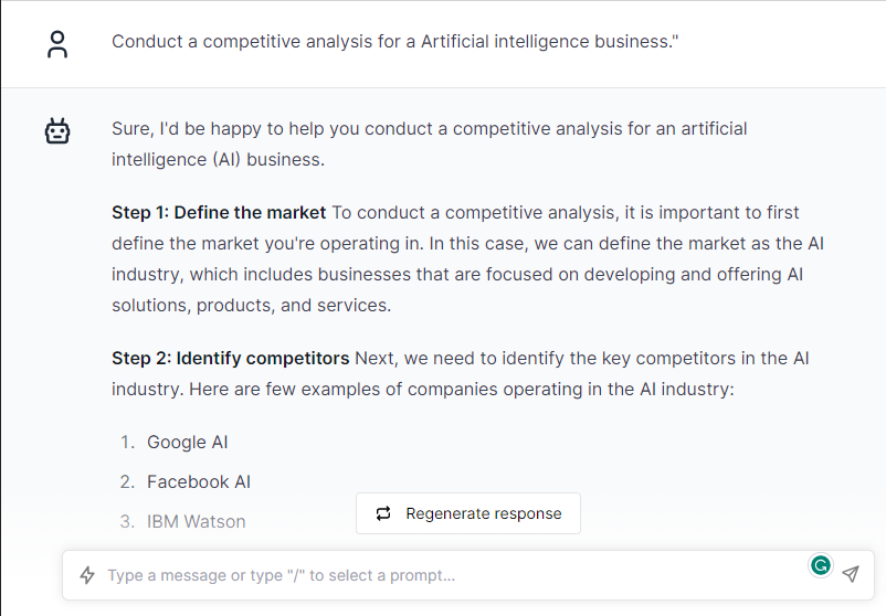 Competitive Analysis - Best ChatGPT Prompts for Business