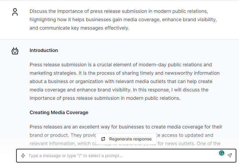 Importance Of Press Release - ChatGPT Prompts for Off-Page Seo