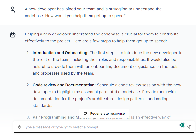 New Developer Join Team Face Problems in Coding - ChatGPT Prompts for Software Developers