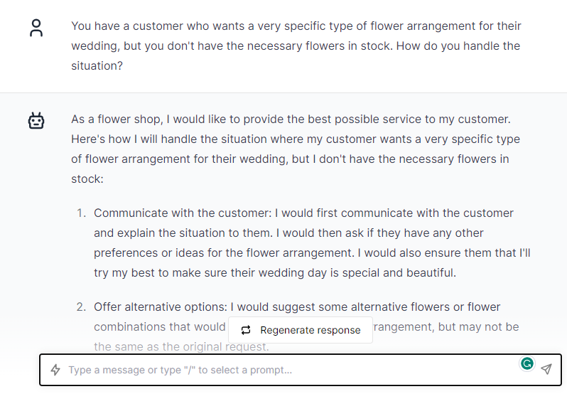 Specific Type of Flower But You Don't Have How Do You Handle The Situation - ChatGPT Prompts for Florists