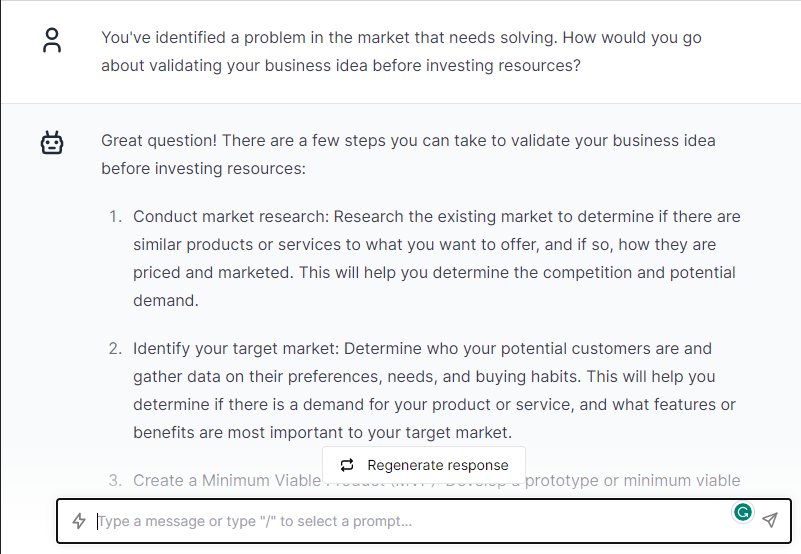Validating Business Idea - ChatGPT Prompts for Entrepreneurs