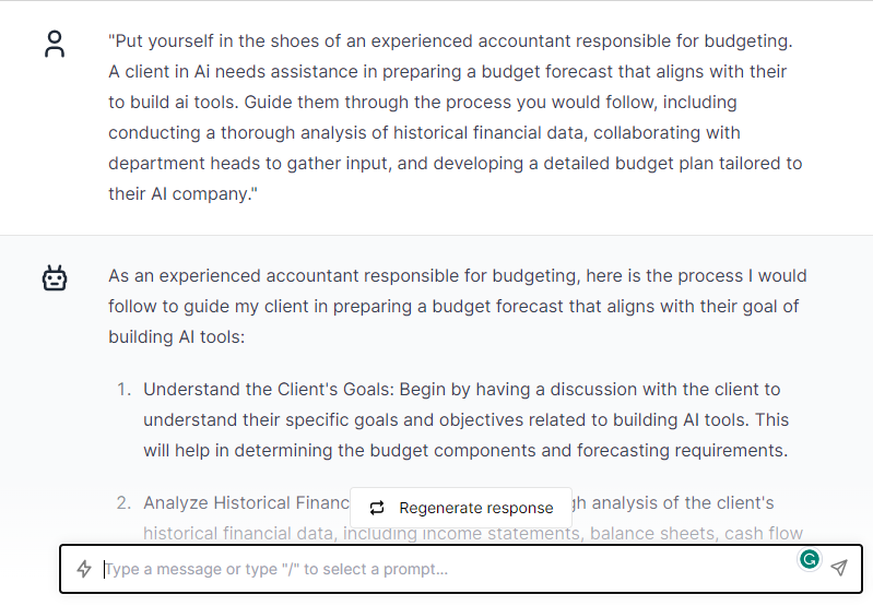 ChatGPT Prompts To Create budget forecasts For Accountants