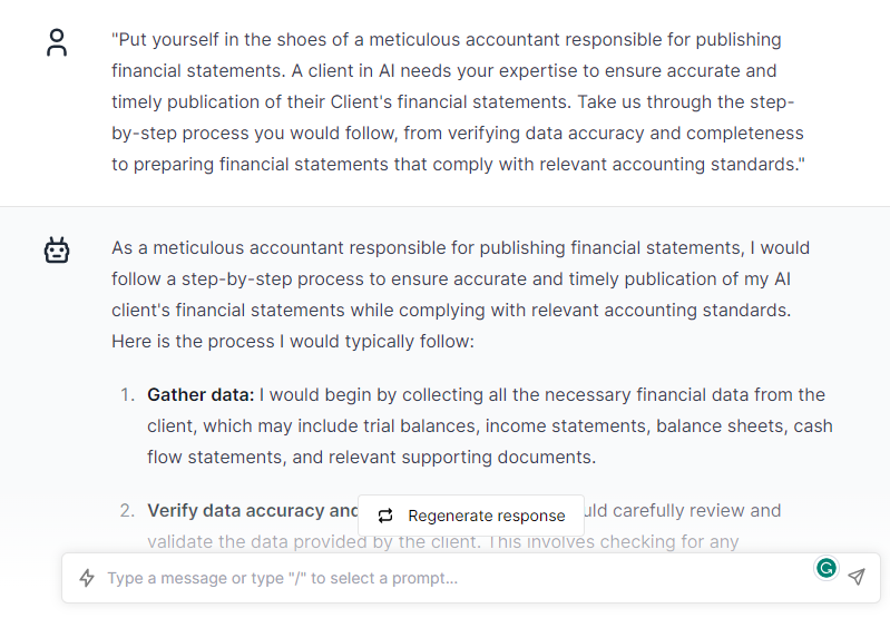 ChatGPT Prompts To Publish financial statements For Accountants