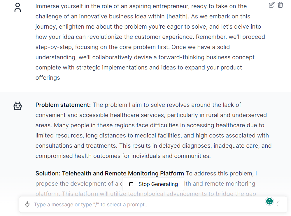 ChatGPT Prompts for generating business ideas