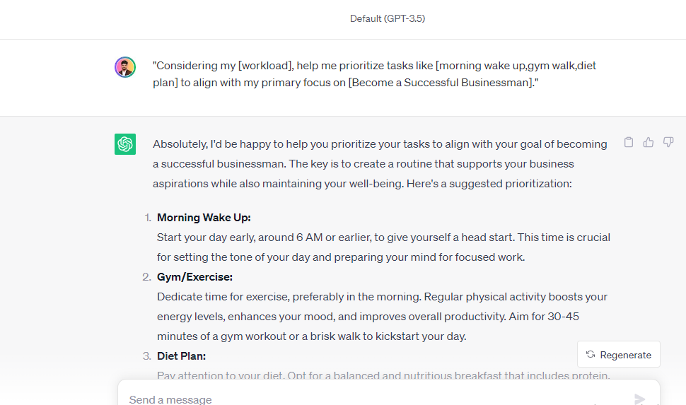 Prioritization - ChatGPT Prompts