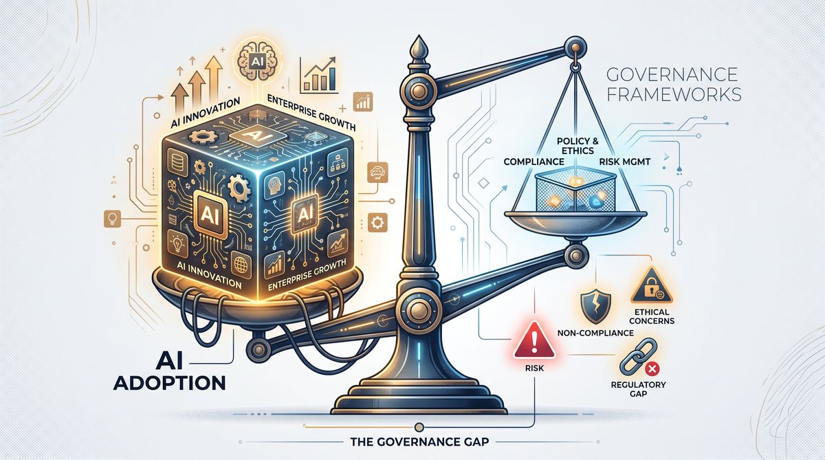 AI governance gap balance scale illustration