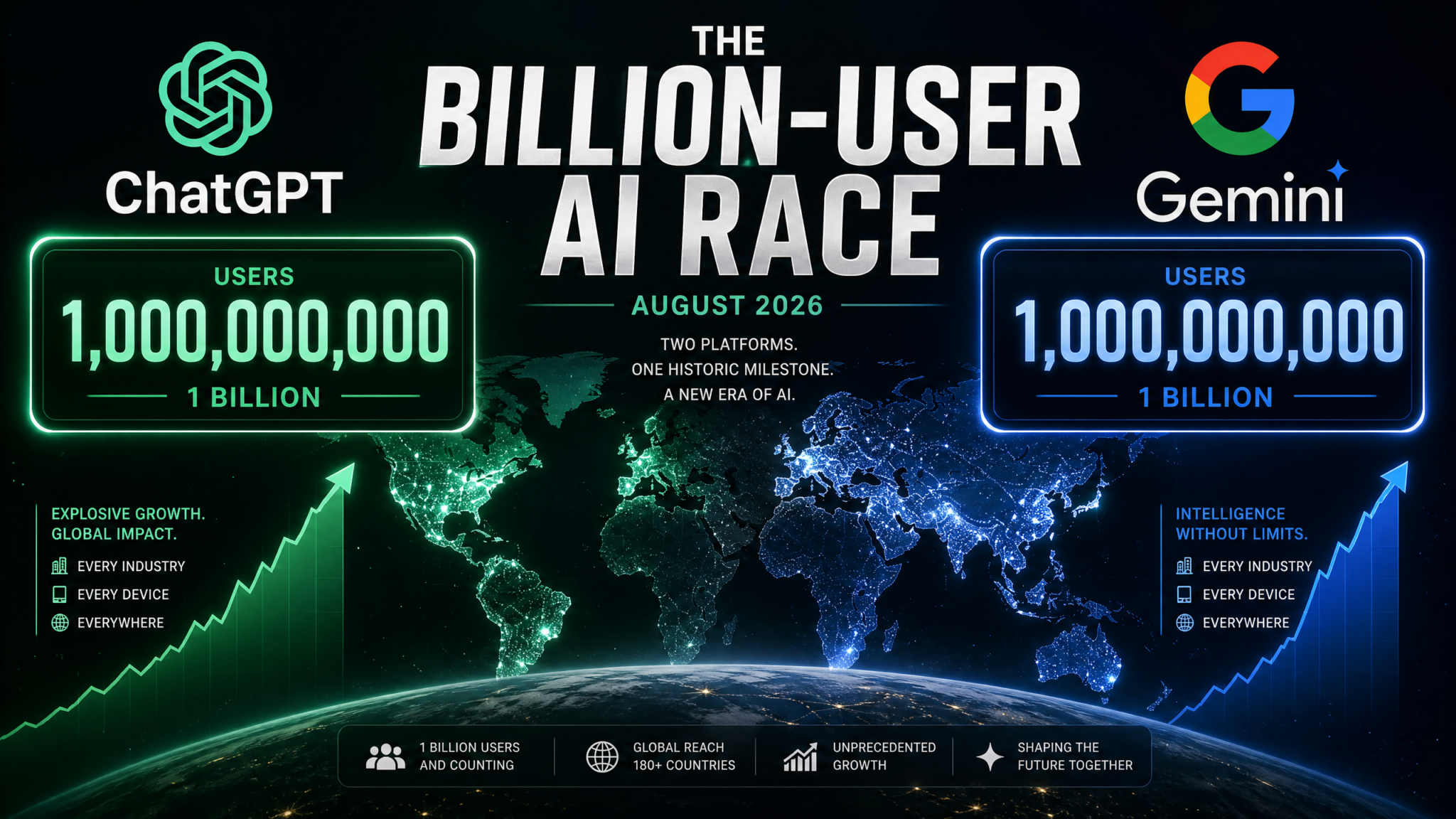 ChatGPT and Gemini Both Hit 1 Billion Users: What the AI Platform War Looks Like at Scale in August 2026